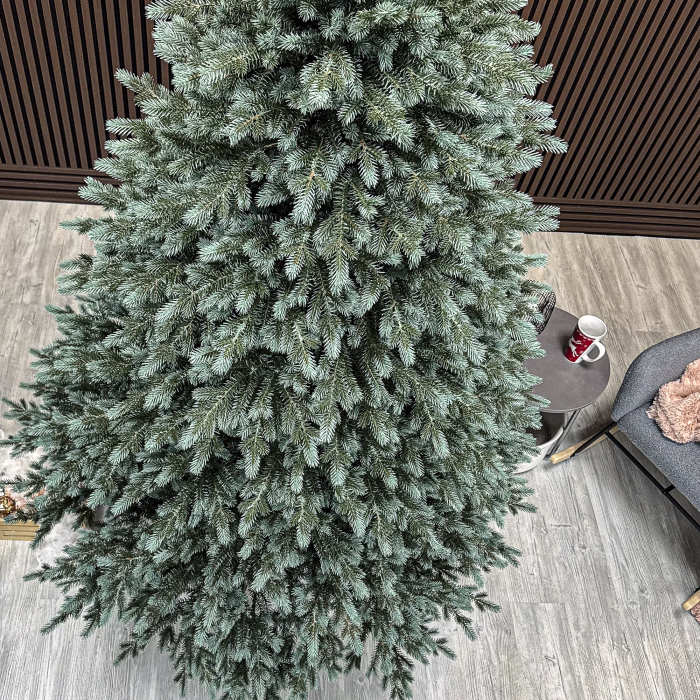 Brad artificial Christmas Deluxe, Alaska Select verde argintiu, integral 3D, 230 cm [4]