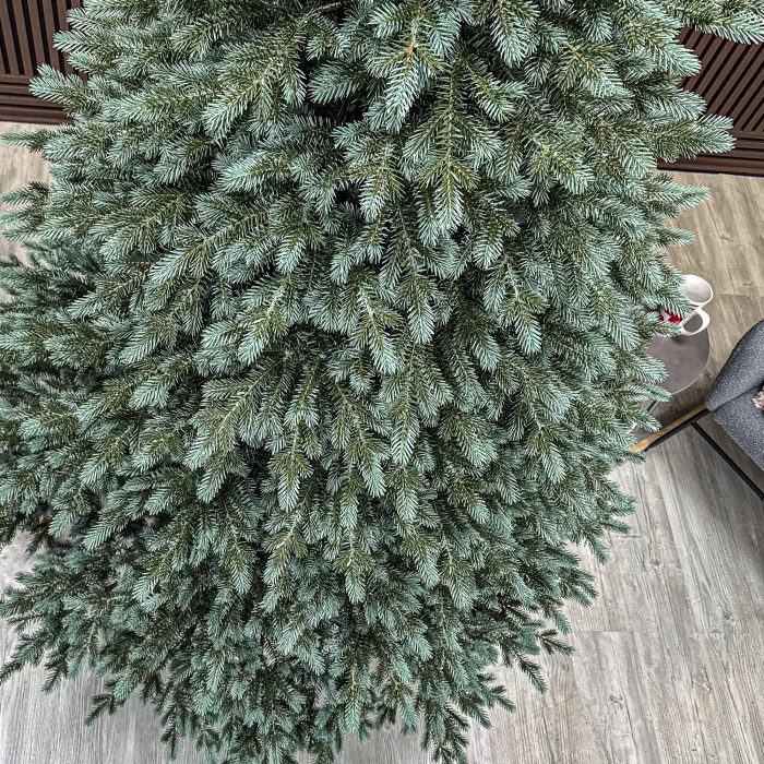 Brad artificial Christmas Deluxe, Alaska Select verde argintiu, integral 3D, 230 cm [2]