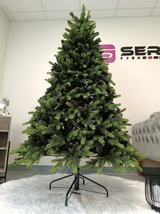 Brad artificial Christmas Deluxe by Sersimo, Carpati cu varfuri verzi, 2D+3D, 180cm [9]