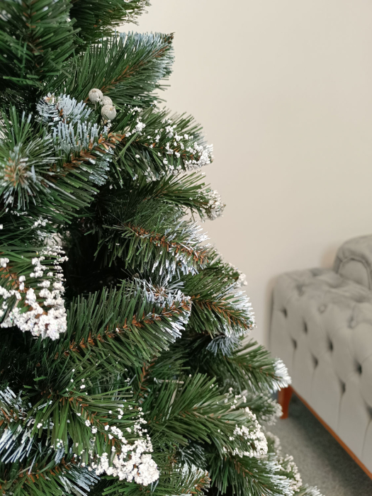 Brad artificial Christmas Deluxe by Sersimo, Crystal nins cu merisoare, 2D, 180cm [13]