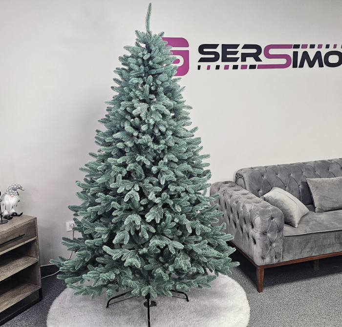 Brad artificial Christmas Deluxe by Sersimo, Laponia Select argintiu, integral 3D, 230cm [5]