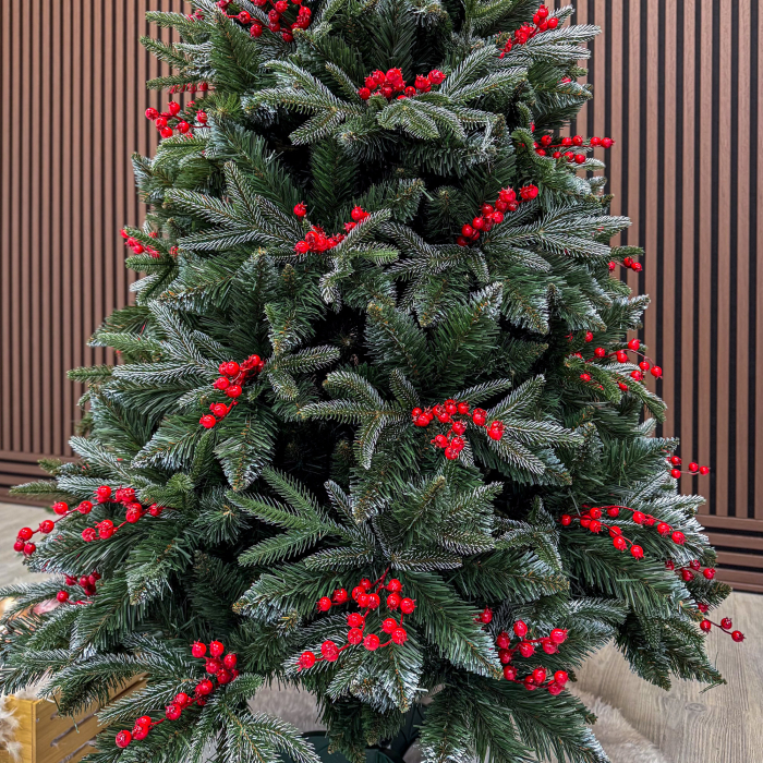 Brad artificial Sersimo, Miahelene Elite, verde nins cu merisoare, mix 2D+3D, 180 cm [9]