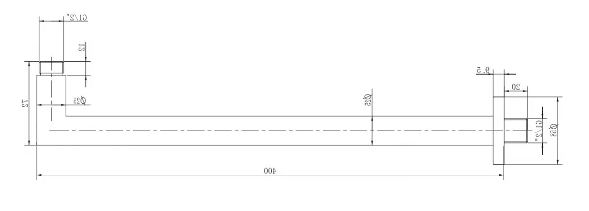 Brat de dus FDesign Inula FD8-401-11, 1/2'' x 1/2'', universal, montare pe perete, 400 mm, crom [2]