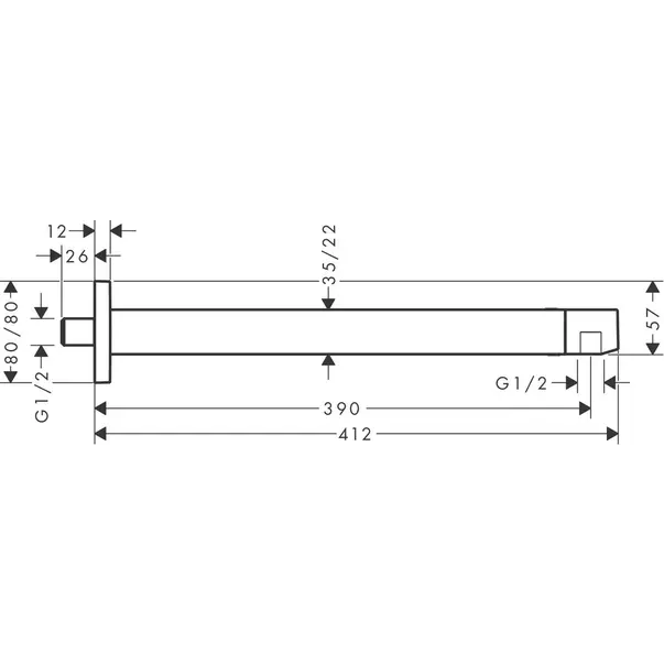 Brat de dus negru mat Hansgrohe E 39 cm [2]