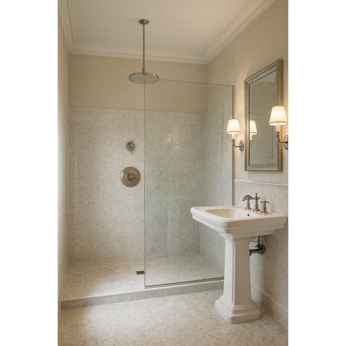 Brat de dus Remer Rubinetterie Wellness 347N50, 500 mm, montaj fix, compatibil para dus patrata/rotunda, alama cromata [4]