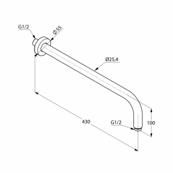 Brat dus Kludi A-QA 40 cm negru mat [2]