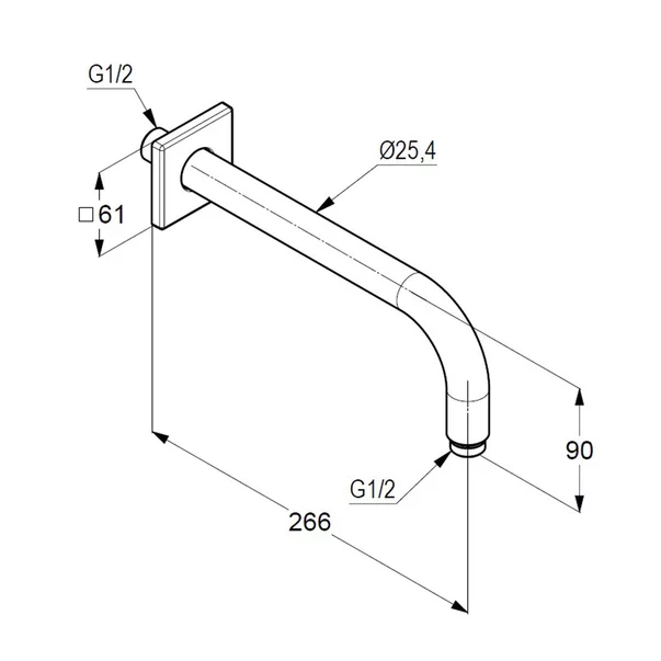 Brat dus Kludi A-QA cu montare pe perete crom 25 cm [2]