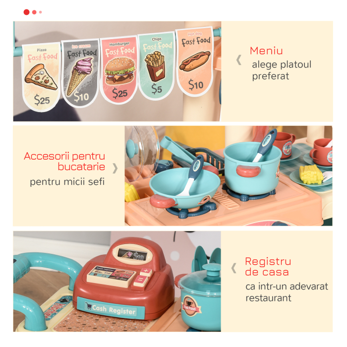  Bucatarie Jucarie pentru Copii 3-6 Ani - 50 Accesorii & Casuta [5]
