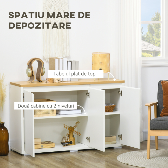  Bufet Bucatarie - Cu 3 Usi & Rafturi Reglabile, Modern si Practic [4]