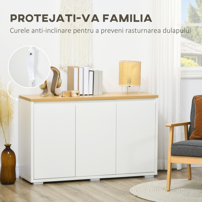  Bufet Bucatarie - Cu 3 Usi & Rafturi Reglabile, Modern si Practic [7]