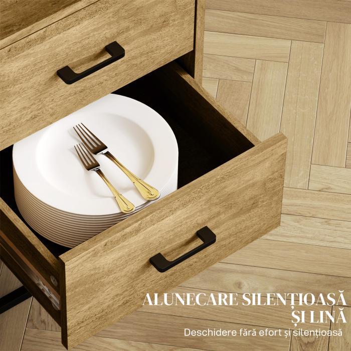  Bufet cu 2 Sertare si Raft Metalic 80×40×78 cm [6]