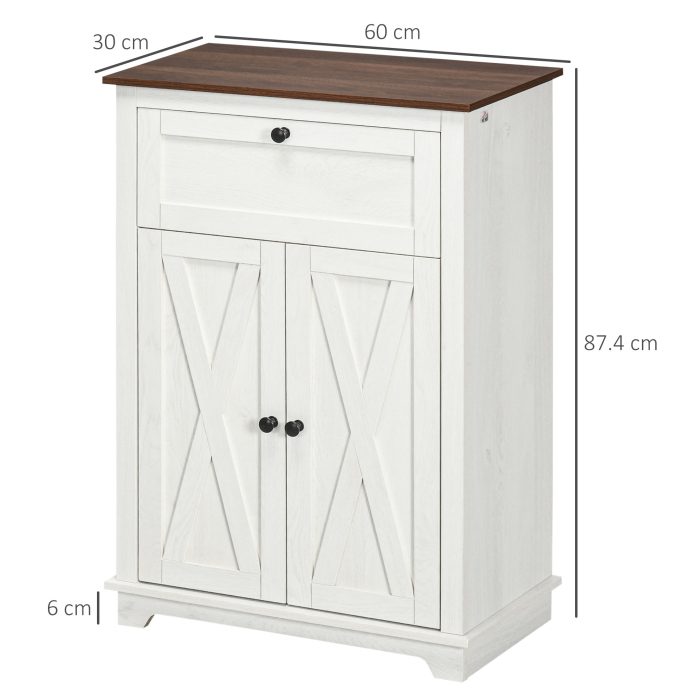  Bufet de depozitare cu multiple spatii de depozitare, 2 usi cu raft reglabil, 1 sertar, 60L x 30Ad x 87,5i cm [3]