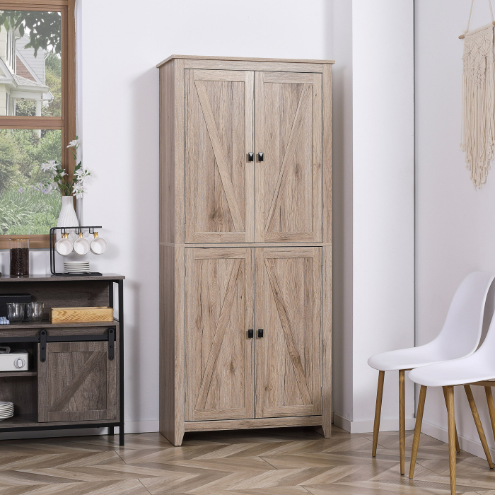  Bufet Lemn Natural - 4 Usi cu Rafturi Reglabile [2]