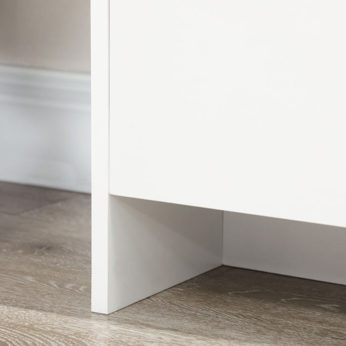  Bufet Modern cu 12 Rafturi Interioare  din PAL pentru Bucatarie, Sufragerie si Hol, 120x35x85 cm, Alb [8]