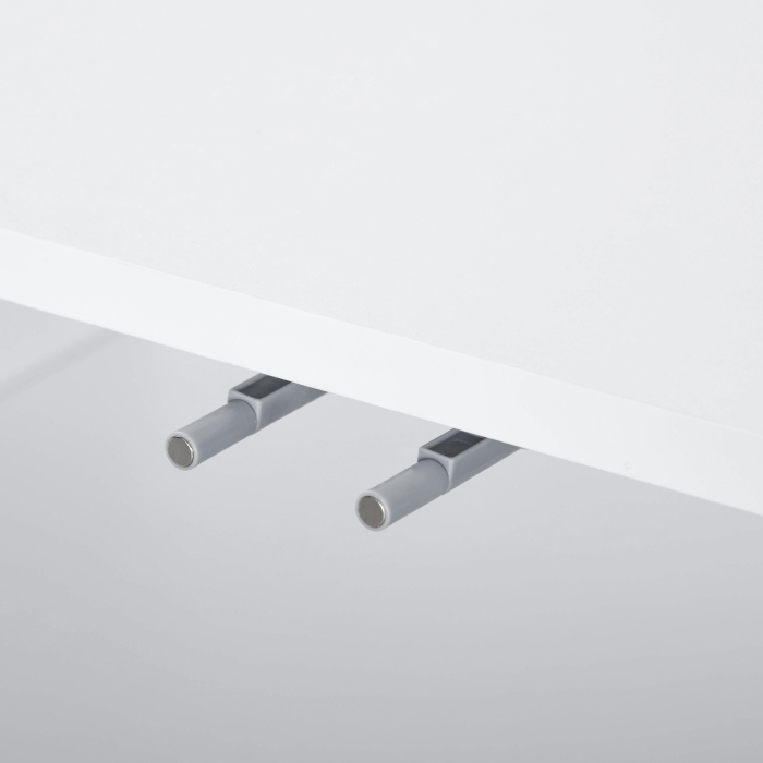  Bufet Modern cu 2 Dulapuri si 3 Rafturi, Mobilier Multifunctional din Lemn, 107x40x80 cm, Alb [8]