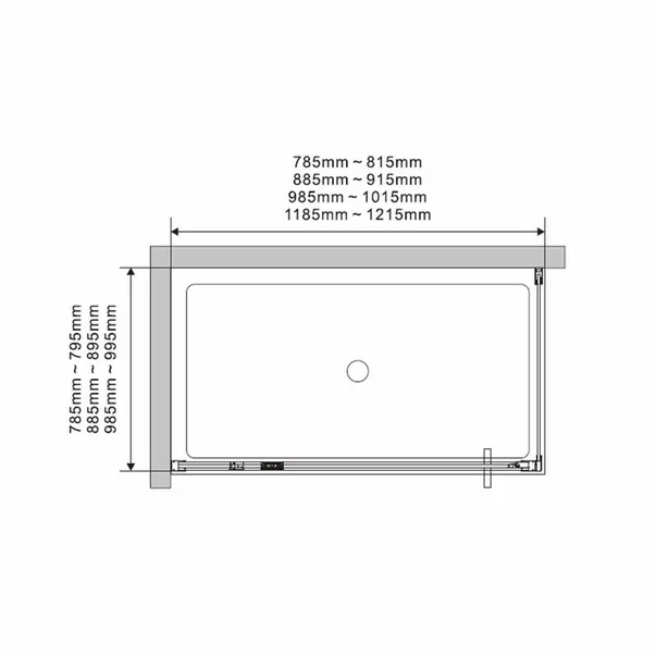 Cabina de dus dreptunghiulara cu usa pivotanta Mediterraneo Andina 100x80 crom [4]