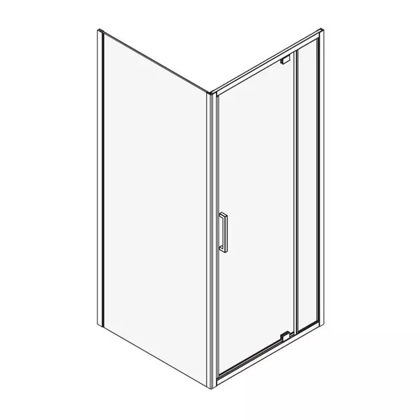 Cabina de dus dreptunghiulara Mediterraneo Anda cu usa pivotanta 100x80 cm crom [2]