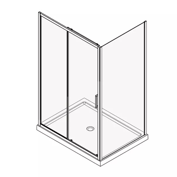 Cabina de dus dreptunghiulara Mediterraneo Iris cu usi culisante 100x80 cm crom [2]