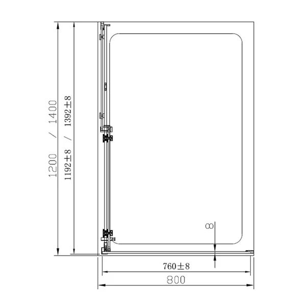 Cabina de dus dreptunghiulara Mediterraneo Panda Black cu usa culisanta 100x80 negru [3]