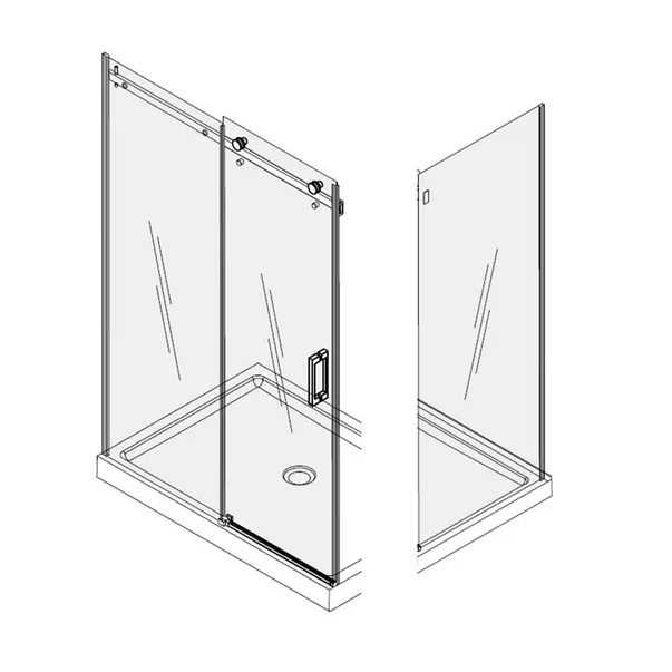 Cabina de dus dreptunghiulara Mediterraneo Panda Black cu usa culisanta 120x90 negru [3]