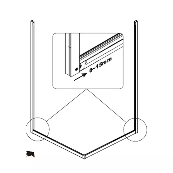 Cabina de dus patrata Mediterraneo Hector N cu usi culisante 80x80 cm crom [5]