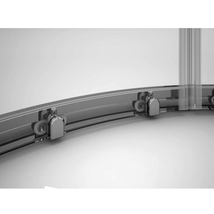Cabina de dus Sanswiss, Ocelia, semirotunda 90 x 90 cm, cu acces pe mijloc, crom lucios [7]