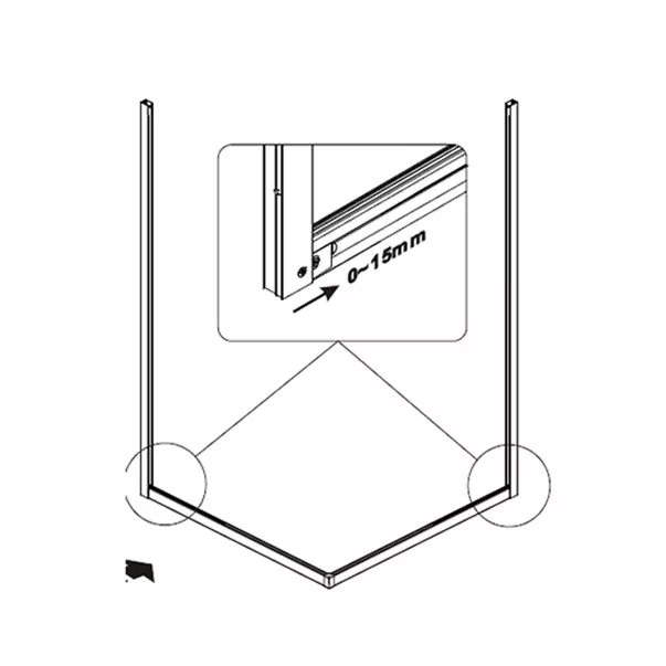 Cabina de dus semirotunda Mediterraneo Meda cu usi culisante 90x90 cm crom [4]