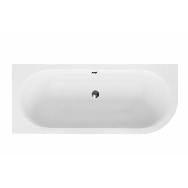 Cada asimetrica Besco Avita 180x80 cm alb lucios cu montaj stanga [3]