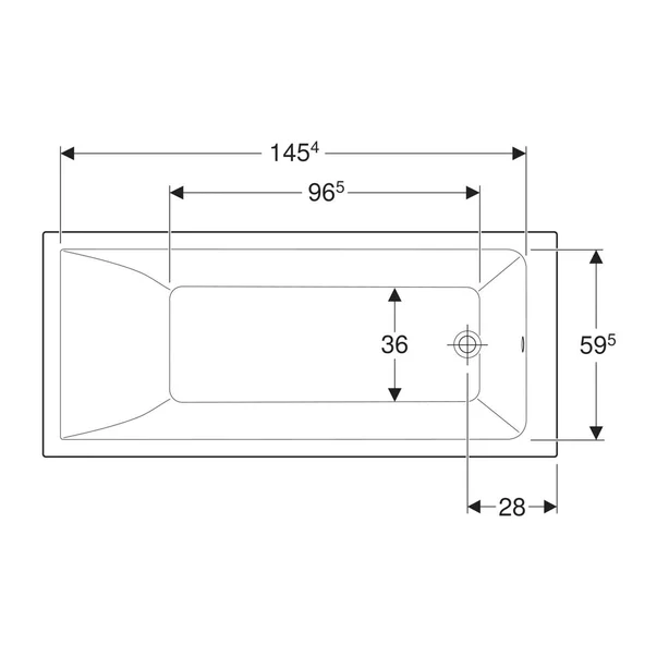 Cada baie dreptunghiulara Geberit Selnova Square 160x70 cm [4]
