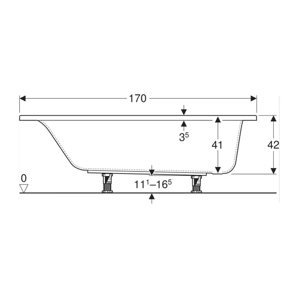 Cada baie dreptunghiulara Geberit Selnova Square 170x70 cm [2]