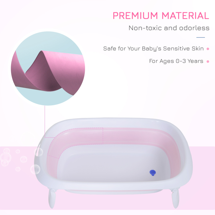  Cada Baita pentru Nou-Nascuti - Pliabila & Antialunecare, Roz [5]