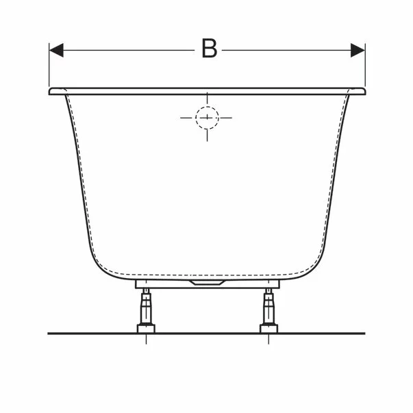 Cada dreptunghiulara Geberit Soana 160x70 cm cu scurgere laterala [5]