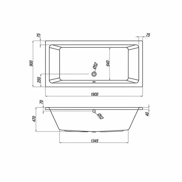 Cada dreptunghiulara Kolpasan Elektra 190x90 cm [2]