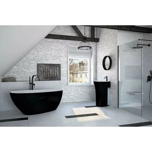 Cada freestanding Besco Goya 170x72 cm alb - negru [7]