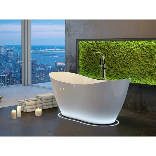 Cada freestanding Besco Viya 170x72 cm alb lucios [6]