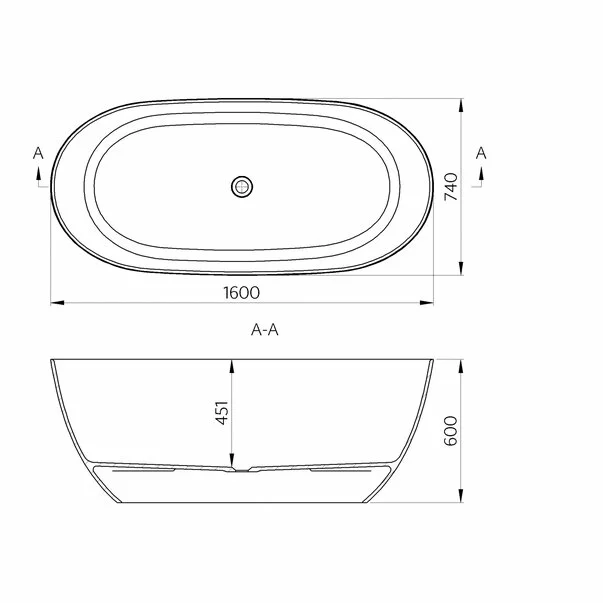 Cada freestanding din compozit Marmite Coral 160x74 cm [2]