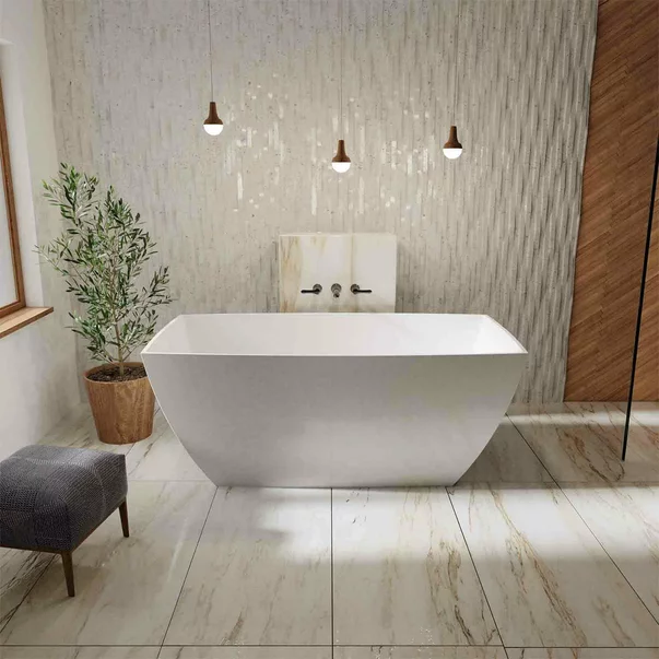 Cada freestanding din compozit Vayer Gemini alb 147x74 cm [7]