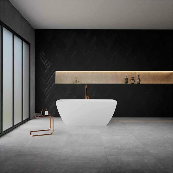 Cada freestanding din compozit Vayer Gemini alb 147x74 cm [4]