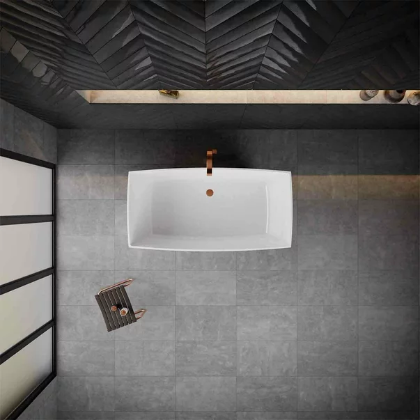 Cada freestanding din compozit Vayer Gemini alb 147x74 cm [6]