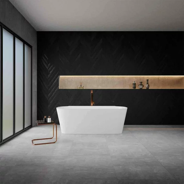 Cada freestanding din compozit Vayer Nova 2 alb 164x83 cm lipita de perete, BTW [3]