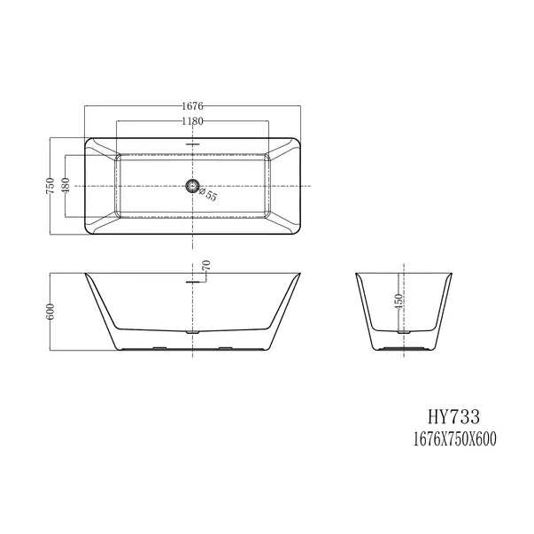 Cada freestanding Florida Peru 168x75 cm alb [3]
