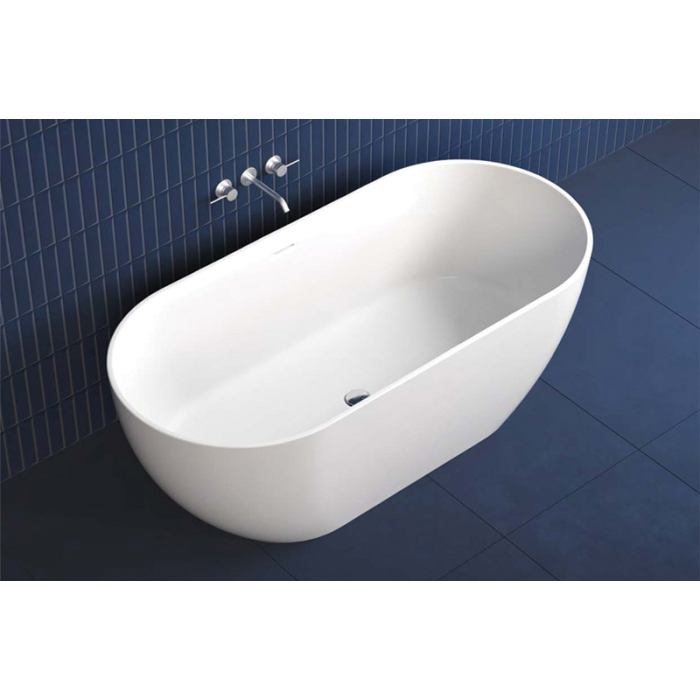 Cadă freestanding Fluminia, Vezuv, din cast marble, cu preaplin 170 x 80 x h61 cm, alb mat [2]