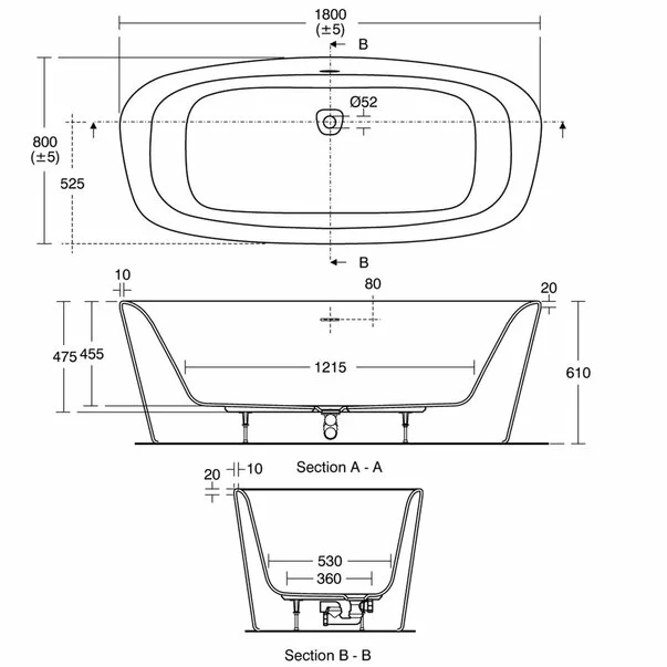 Cada freestanding Ideal Standard Dea Duo 180x80 cm [4]