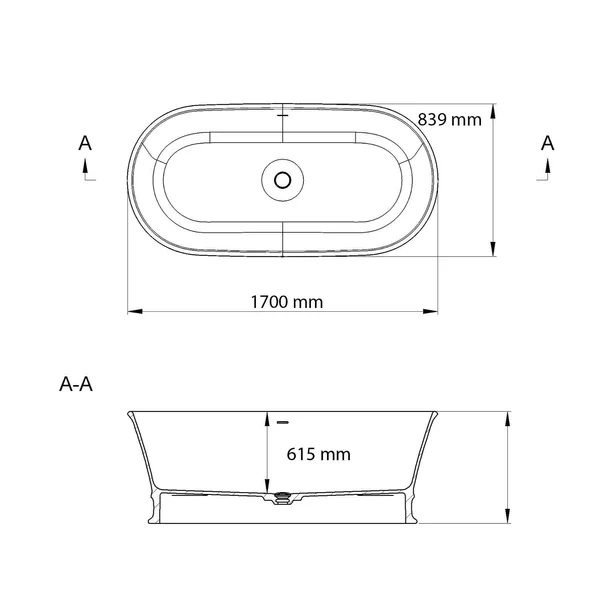 Cada freestanding Marmite Alcamo 170x84 cm alb [2]