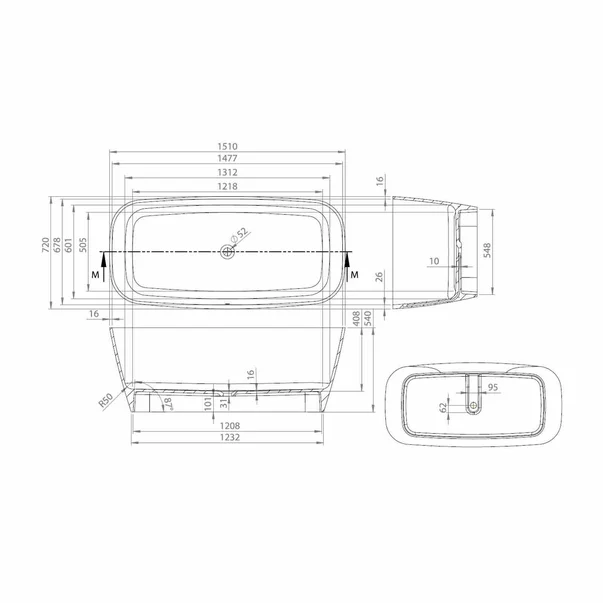 Cada freestanding Vayer Volans alb 151x72 cm fara preaplin [2]
