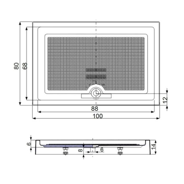 Cadita de dus dreptunghiulara Belform, Bella, 100X80 cm [2]