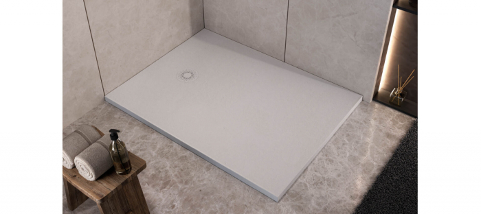 Cadita de dus dreptunghiulara, din marmura turnata, alba, 120x80x3.5 cm, KolpaSan Hopp [3]