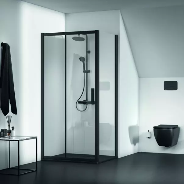 Cadita de dus dreptunghiulara Ideal Standard Ultra Flat New negru mat 100x80 cm [2]