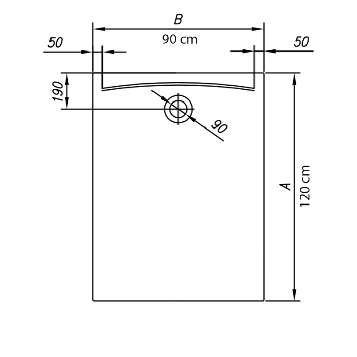 Cadita de dus dreptunghiulara inalta Kolpasan, Evelin Q, cu masca si picioare incluse, 120 x 90 cm, acril [2]
