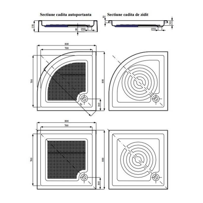 Cadita de dus patrata Belform, Bella, 80x80 cm, alb [2]